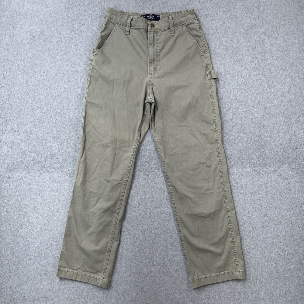Hollister Ultra High-Rise Dad Pants Women's W26 Short Olive Carpenter Workwear